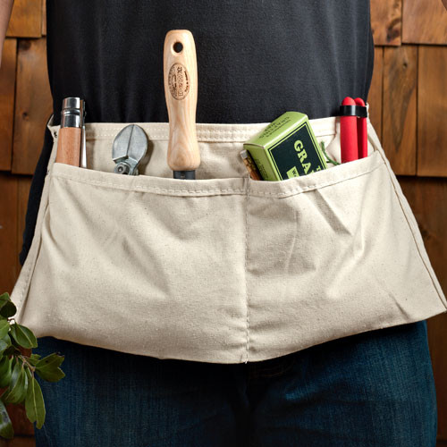Garden Apron with Tool Pockets, Canvas Apron