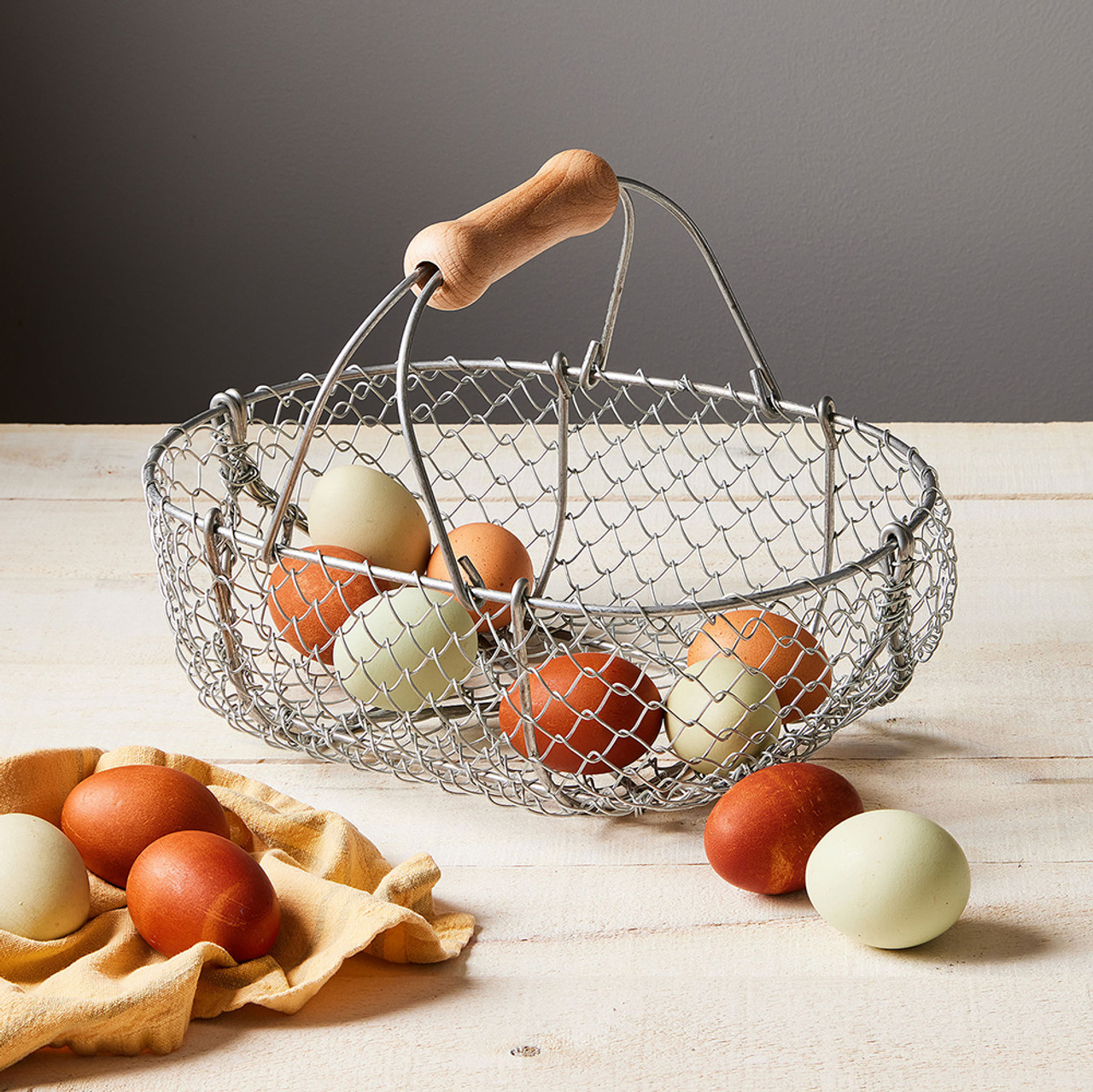 Ceramic Egg Holder Chicken Wire Egg Basket Fruit Basket Collection