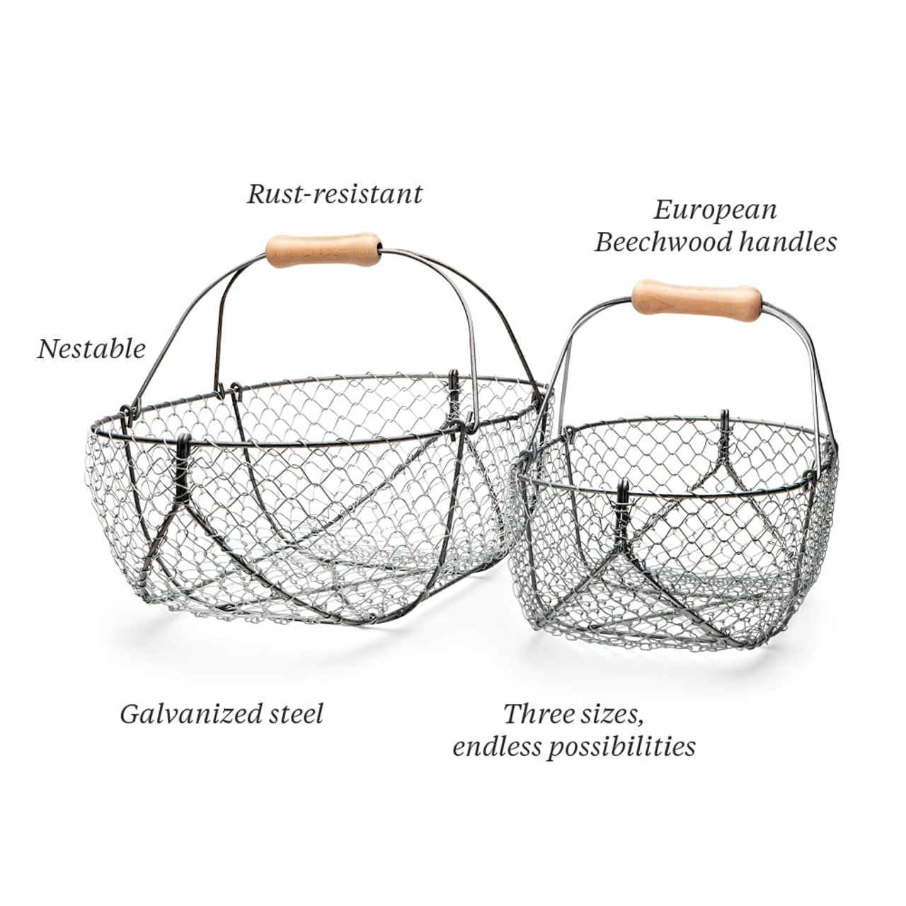 Galvanized Basket, Heavy-Duty Steel