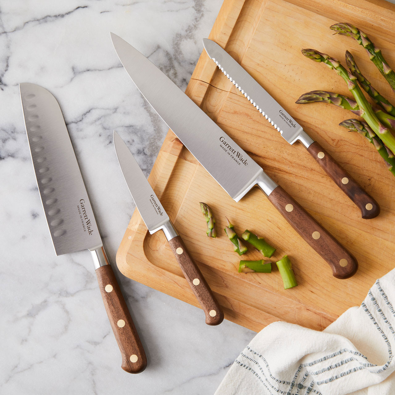 Four Piece Stunning Kitchen Knife Set in Walnut