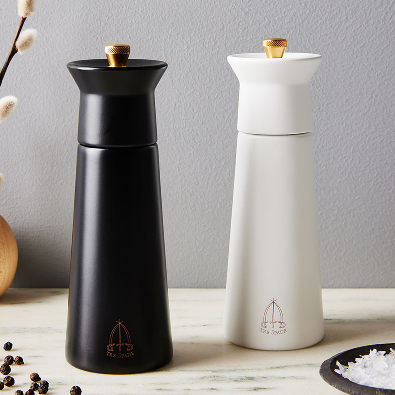 Small Bobbin Salt or Pepper Mill Grinder - Cappuccino – Studio 77 Gifts &  Accessories