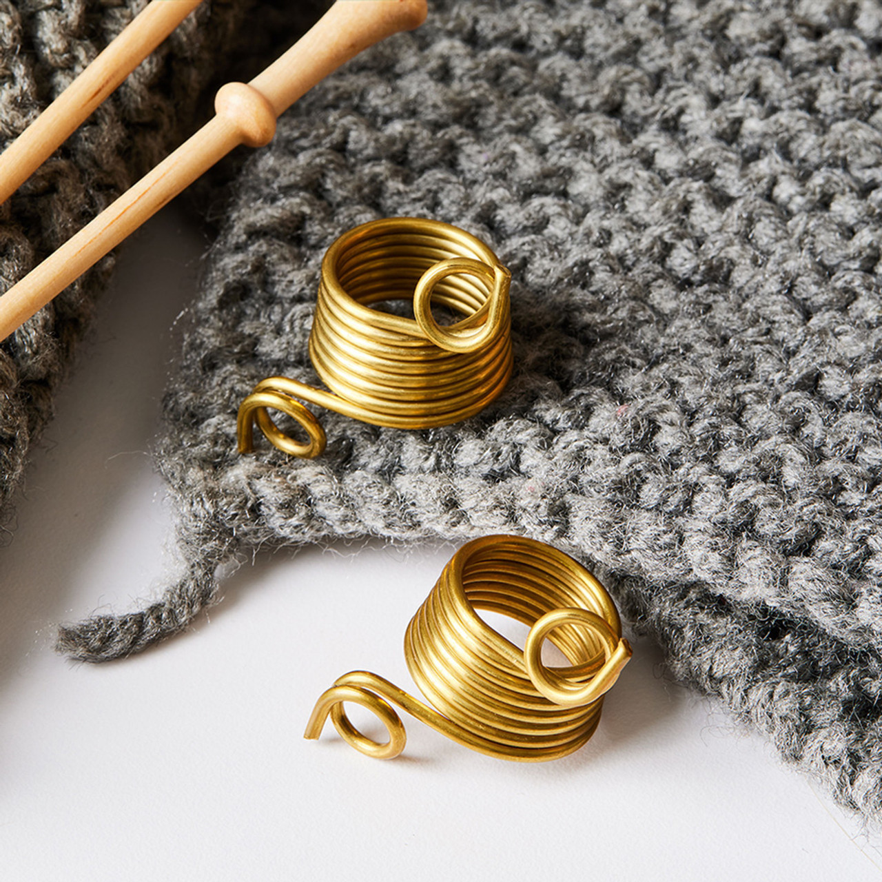Two Brass Knitting Rings