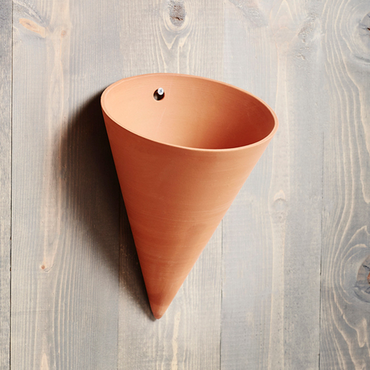 Cone-Shaped Terracotta Wall Pot