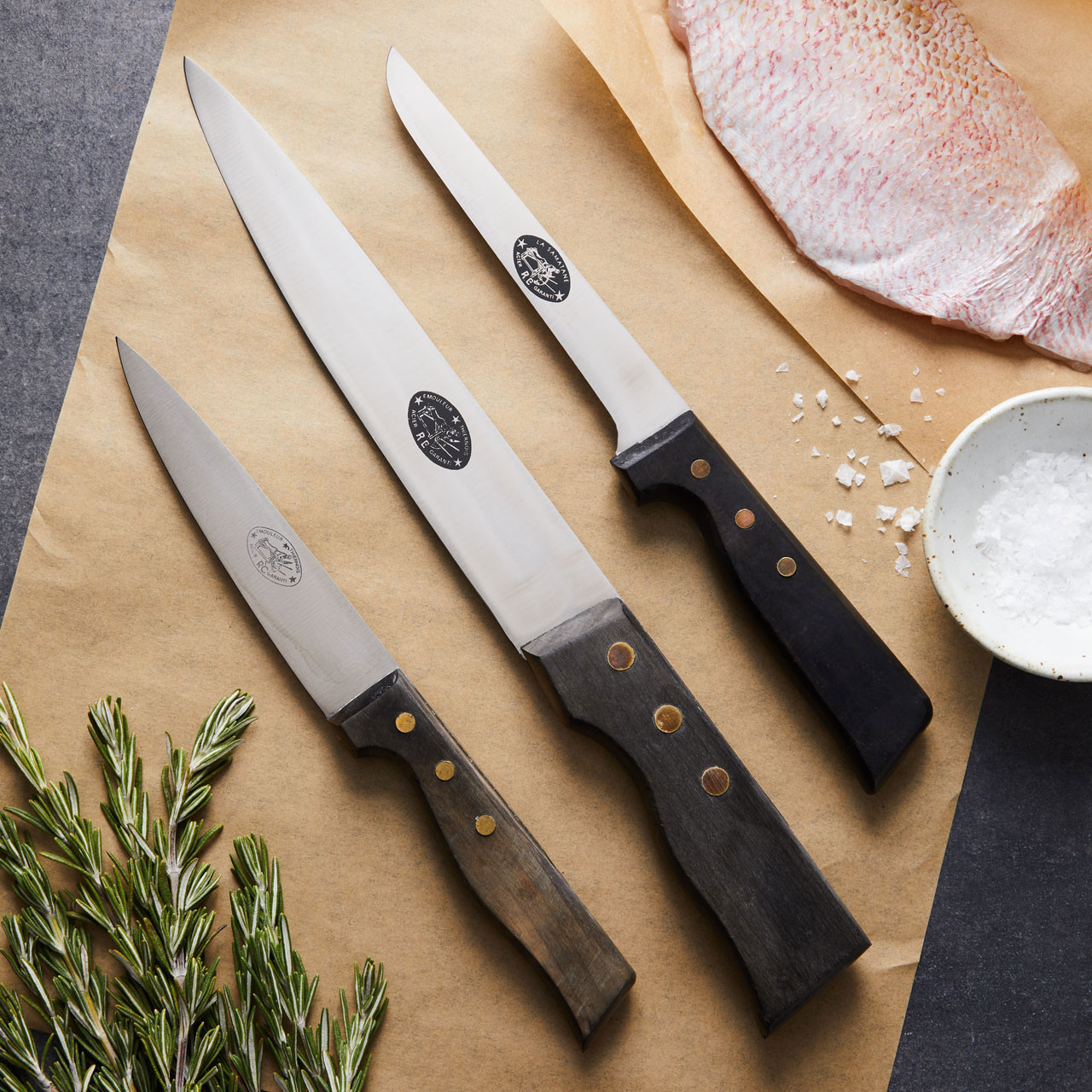 Vintage Butcher Knife Set of 3 Garrett Wade