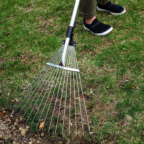 Collapsing Garden and Leaf Rake with Extendable Handle