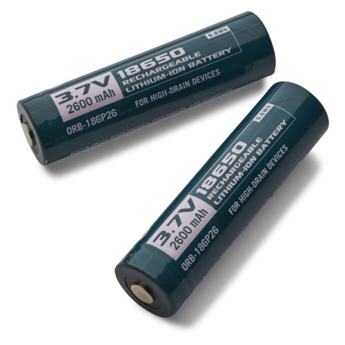 2 Rechargeable Li-ion Batteries 18650