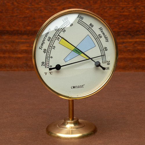 24 inch Thermometer Living Finish Brass