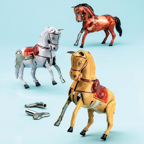 Set of 3 Bucking Horse Windup Toys