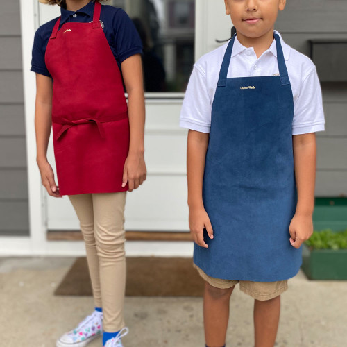 Children’s Leather Apron in Red and Blue
