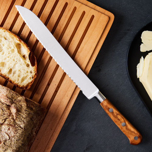 Olivewood Handled, French-Made Bread Knife