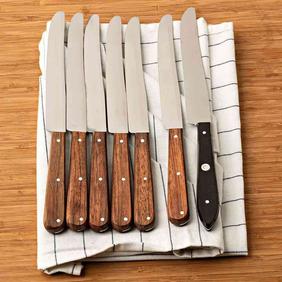 Table Knife Redwood Handles Set of 6