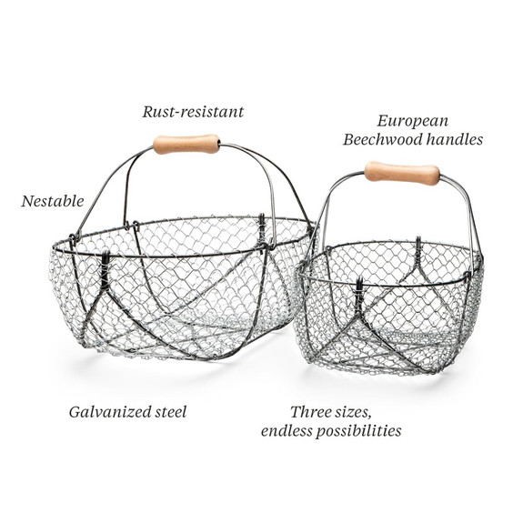 Heavy-Duty Woven Galvanized Baskets