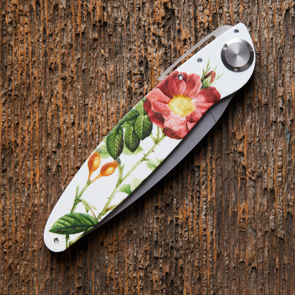 Flower Design Folding Knife