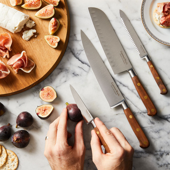 Four Piece Stunning Kitchen Knife Sets in Walnut