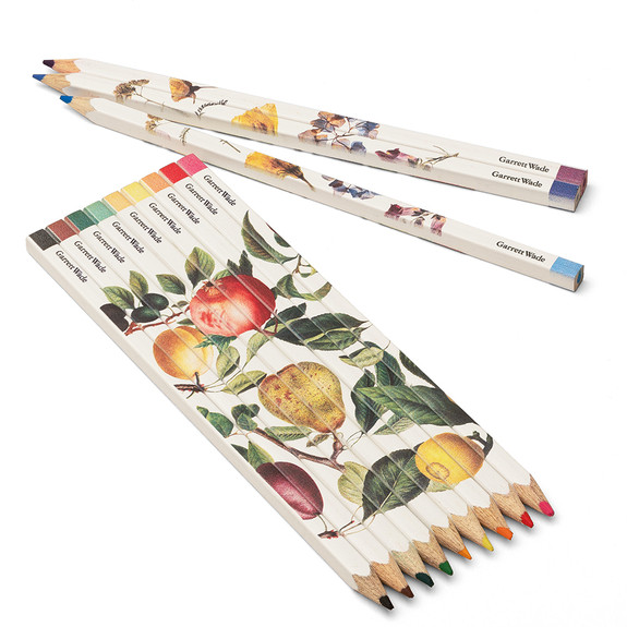 Set Of 12 Fruit & Flower-Themed Color Artist Pencils