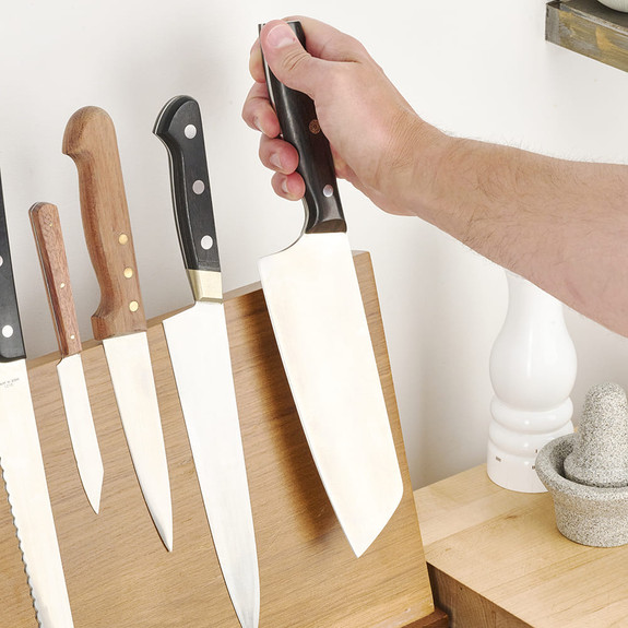 Magnetic Butcher Block Knife Holder