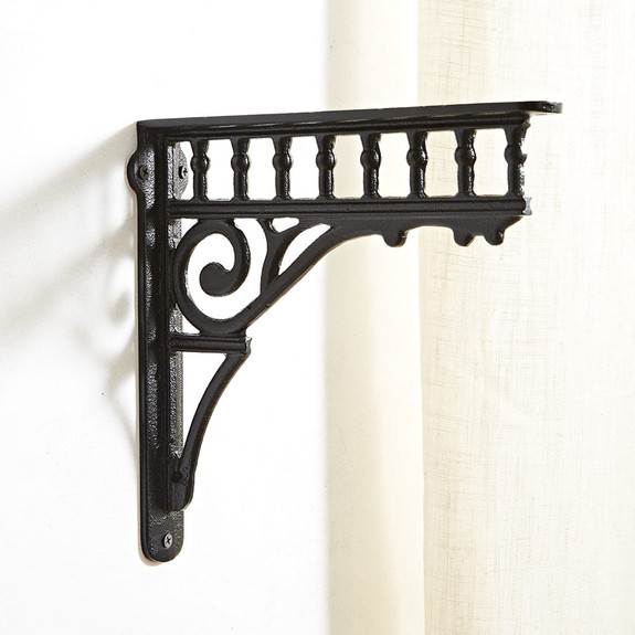 Pair of Ornamental Wrought Iron Shelving Brackets