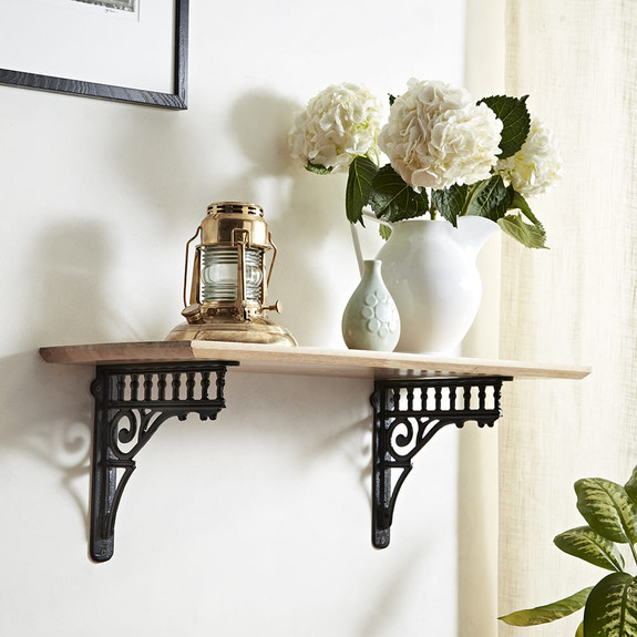 Pair of Ornamental Wrought Iron Shelving Brackets