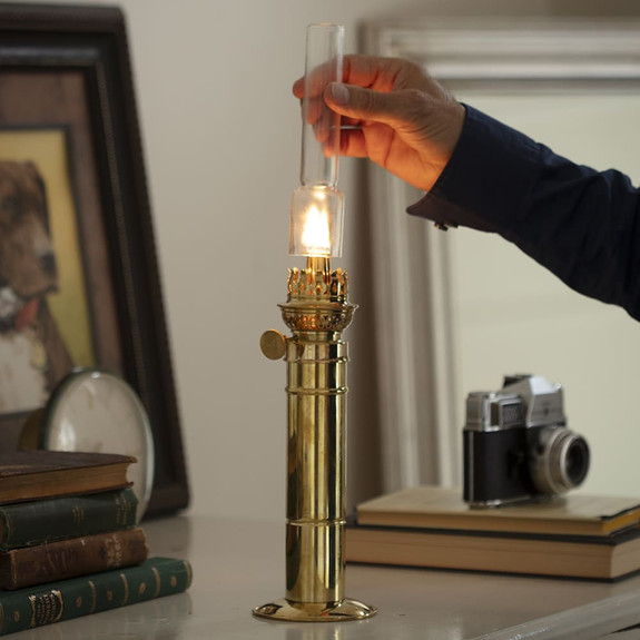 Brass Column Oil Lamp