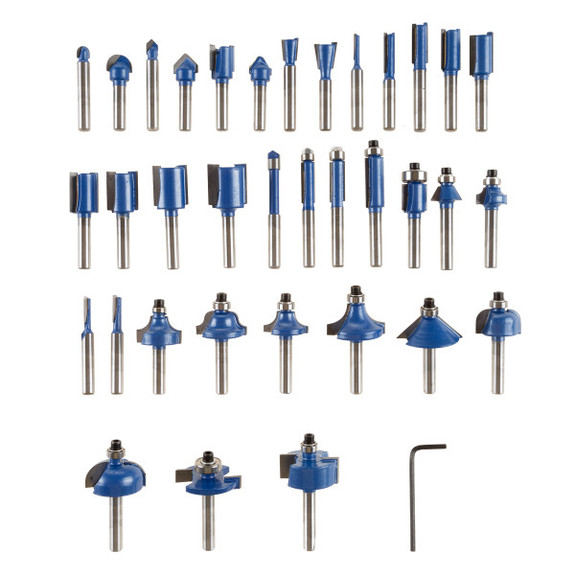 35-Piece Wood Router Bits Set