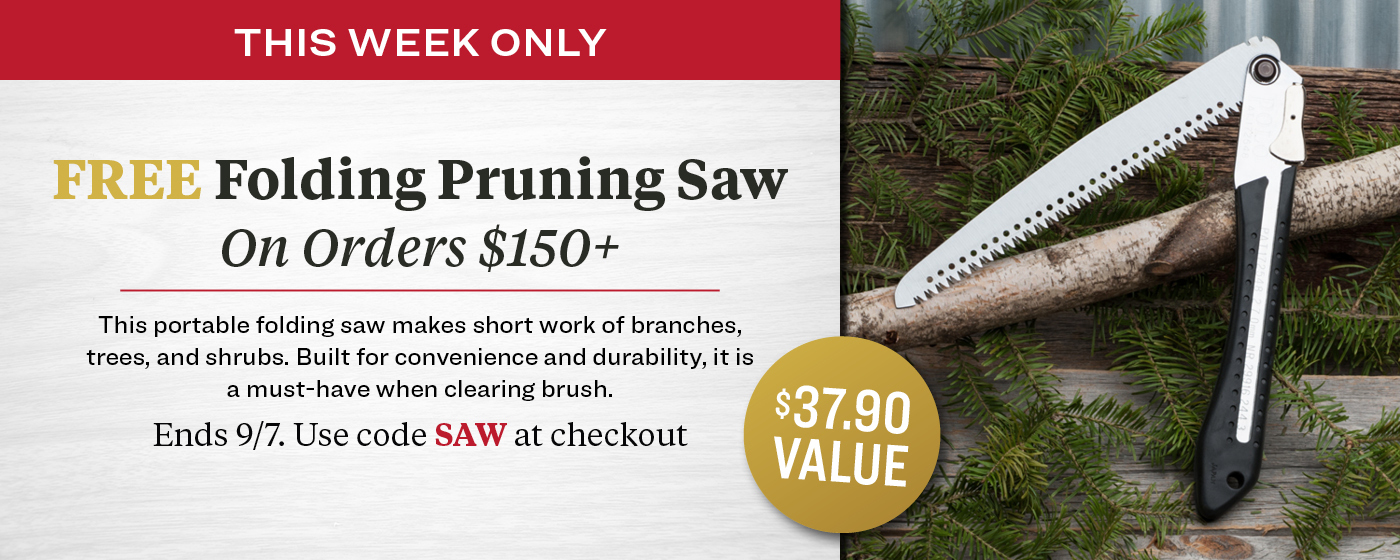 Free Folding Saw with $150+ orders