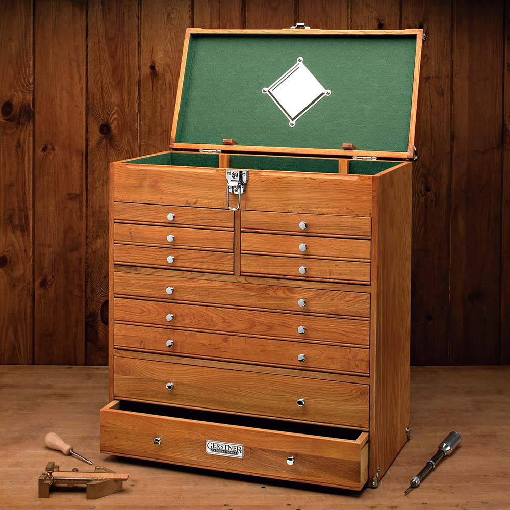 Gerstner International Oak Chest  Buy This Elegant Oak Tool Chest at  Garrett Wade