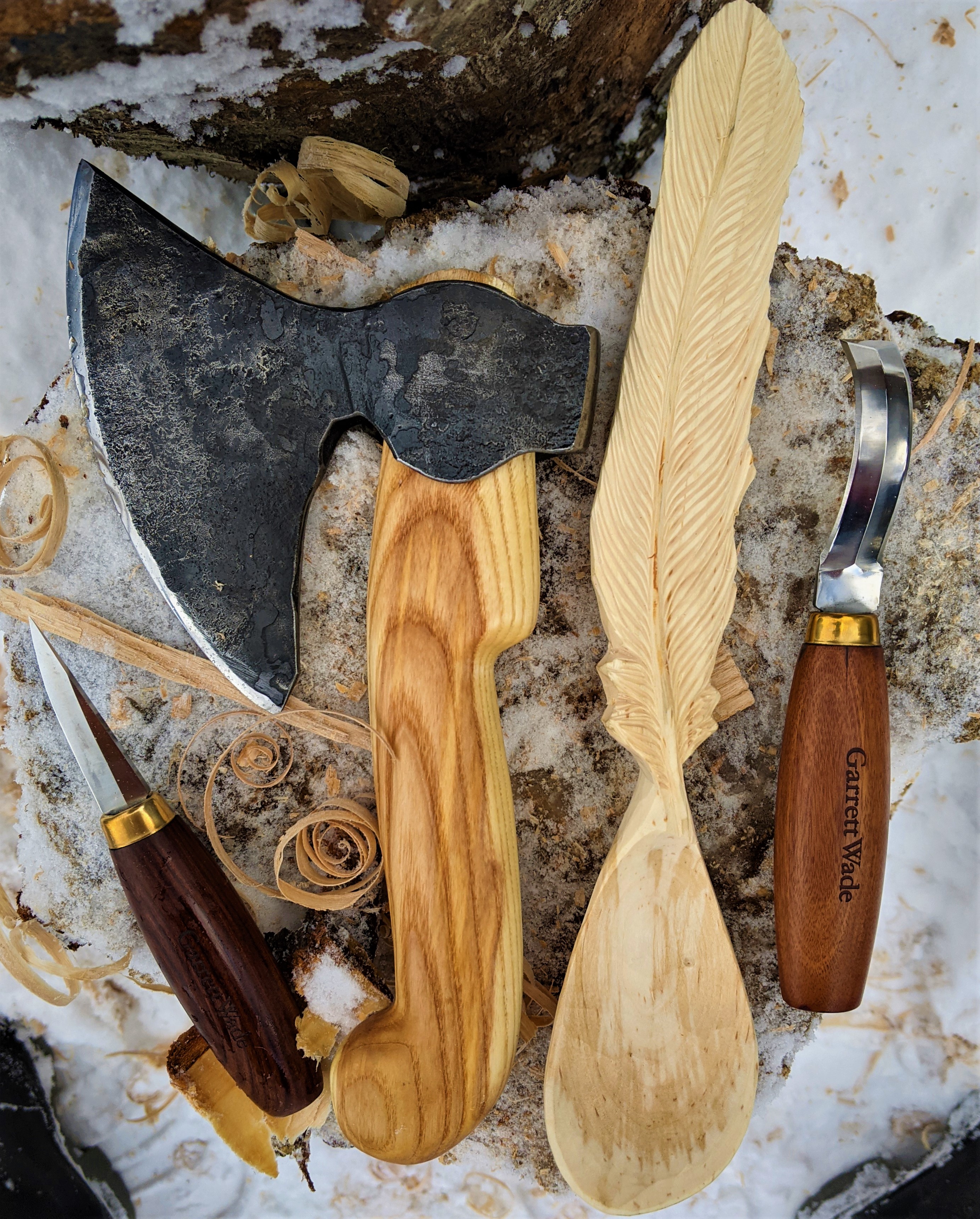 Garrett Wade Spoon Carving Tools  Spoon carving tools, Carving tools,  Woodworking