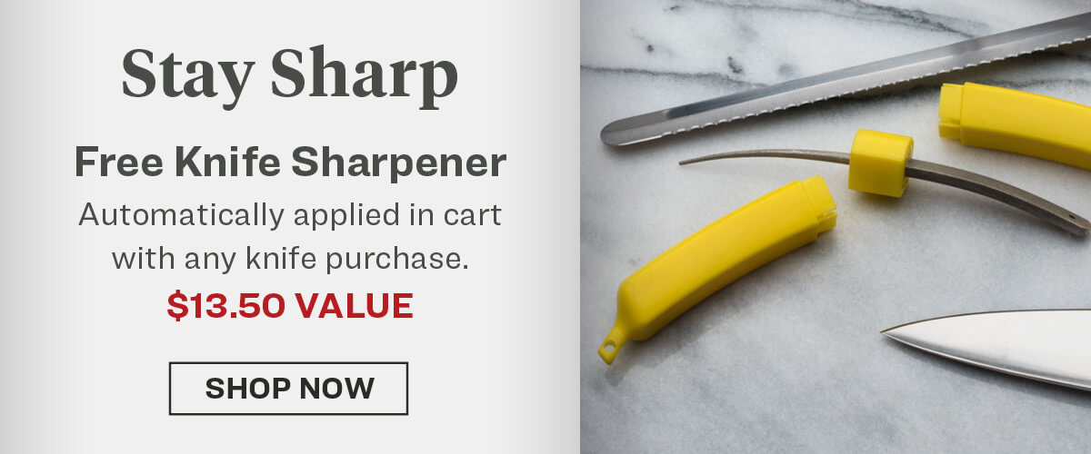 Free Knife Sharpener - Automatically applied in cart with any knife purchase.