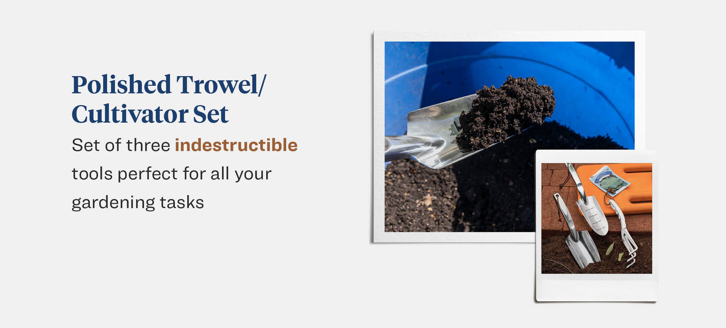 Polished Trowel Cultivator Set