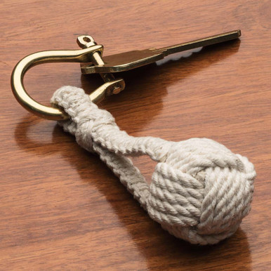 Monkey's Fist Keychain: Knotted Rope Nautical Key Ring