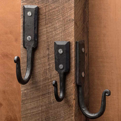 Hammered Iron Wall Hooks - Short