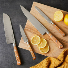 Four Piece Stunning Kitchen Knife Set in Walnut