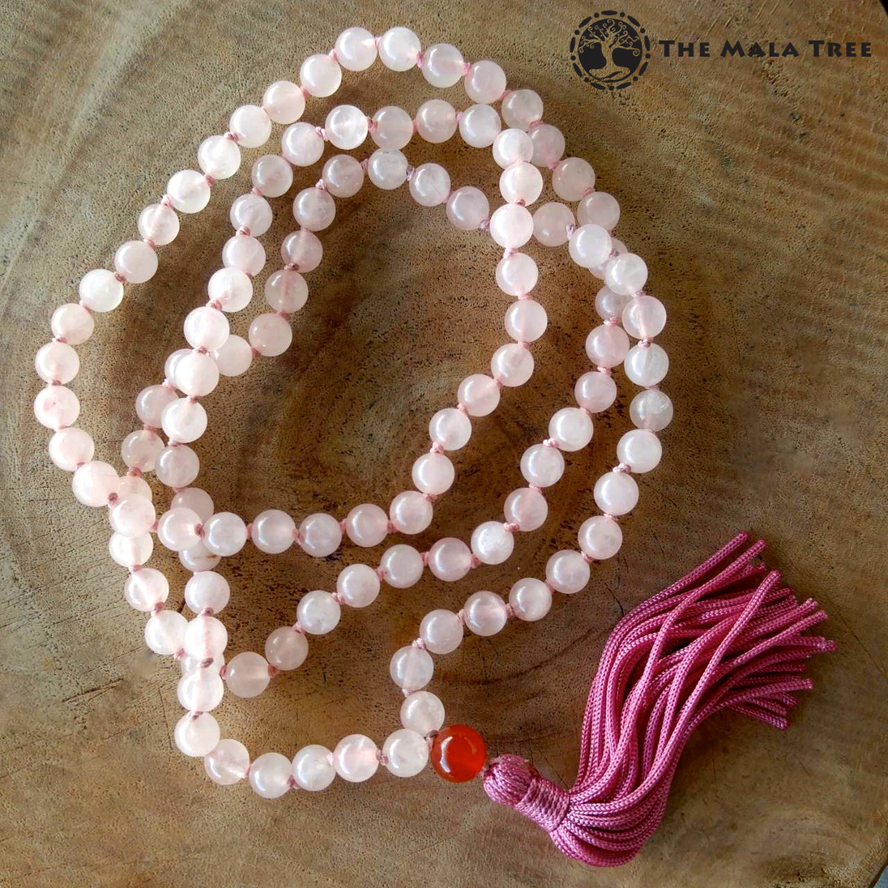 High Quality ROSE QUARTZ Classic 108 Japa Mala The Mala Tree