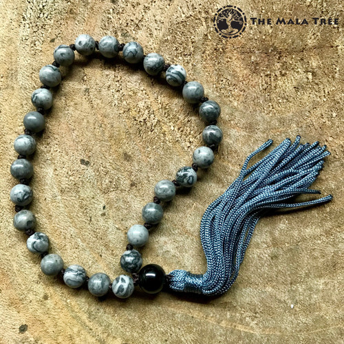 GRAY JASPER Wrist Mala