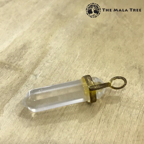 CLEAR QUARTZ Pinchbeck Double Terminated Pendant CLEAR QUARTZ Pinchbeck Double Terminated Pendant
