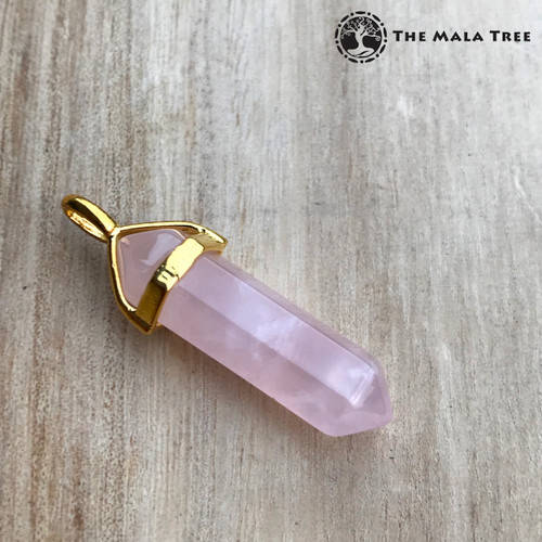 ROSE QUARTZ Pinchbeck Double Terminated Pendant