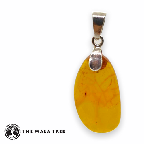 Natural Amber Pendant 2 (with Silver Bail)