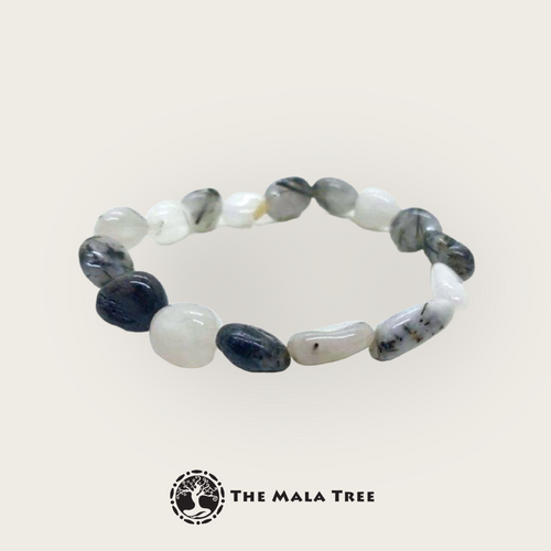 TOURMALINATED QUARTZ Tumbled Stone Bracelet