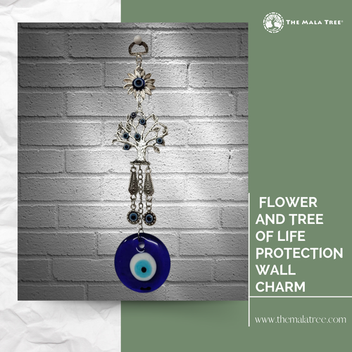  Flower and Tree Of Life Protection with Evil Eye WALL CHARM/AMULET