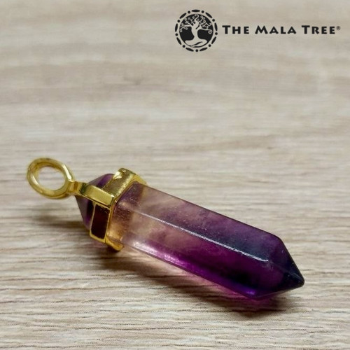 PURPLE FLUORITE Pinchbeck Double Terminated Pendant