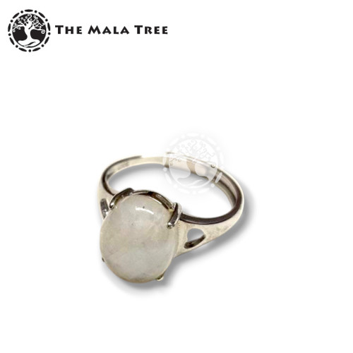 MOONSTONE Ring Set in Silver (Adjustable)