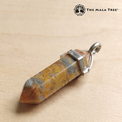 CRAZY LACE AGATE Double Terminated Pendant