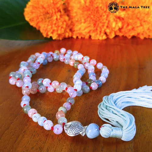 BERYL & AQUAMARINE LUCKY AROWANA Bespangled 108 Mala