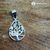 TREE OF LIFE ON TEAR DROP FRAME Silver Pendant