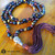 MULTICOLOR TIGER'S EYE WITH MEDITATING BUDDHA GURU Bespangled 108 Mala