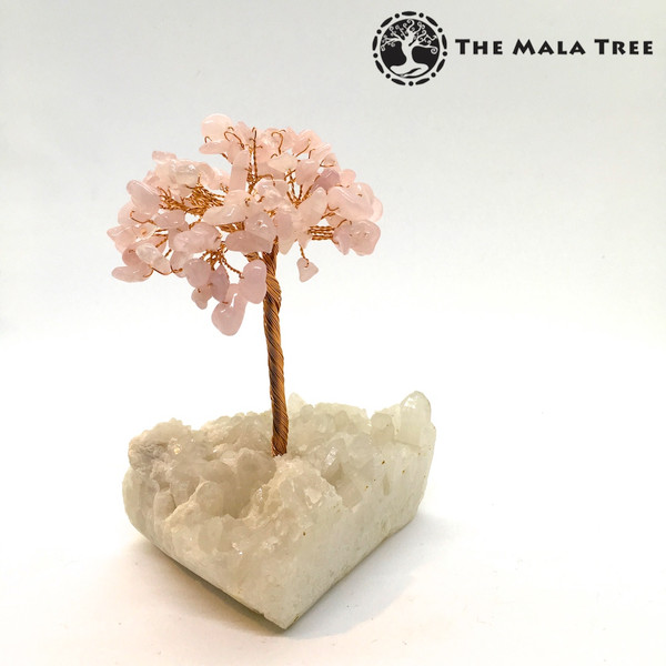 ROSE QUARTZ Gem Tree (on Quartz)