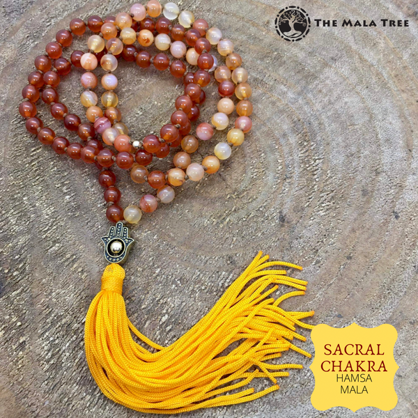 SACRAL CHAKRA HAMSA Mala Necklace