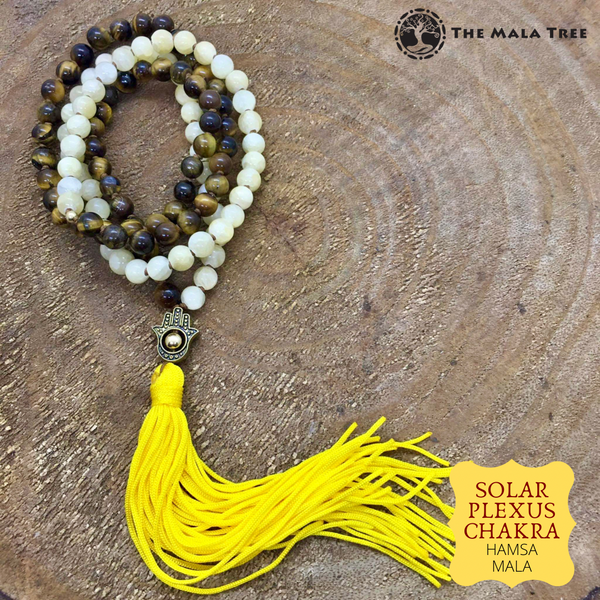 SOLAR PLEXUS CHAKRA HAMSA Mala Necklace