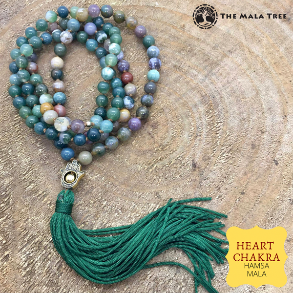 HEART CHAKRA HAMSA Mala Necklace