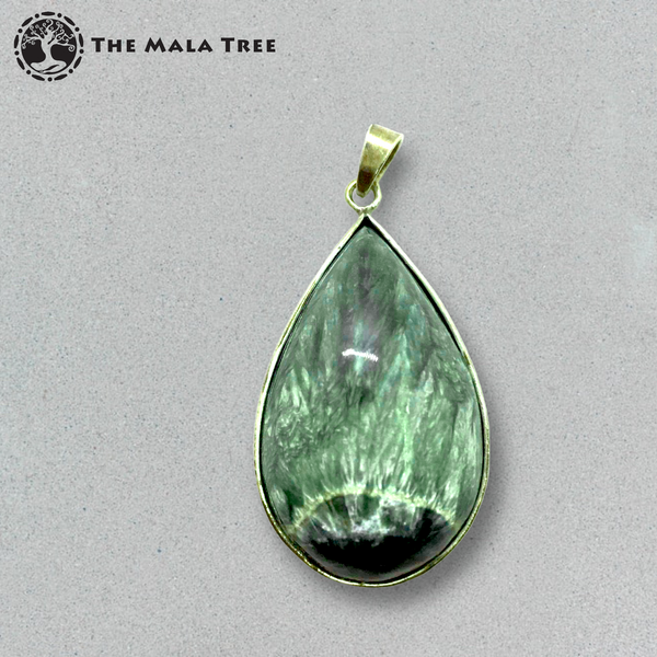 Seraphinite Pendant #1 (Set in High-Quality Silver / Handmade / Lone Piece)